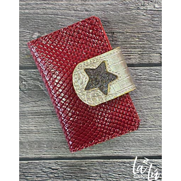 Mini Billetera Cuero Rojo Croco Invierno