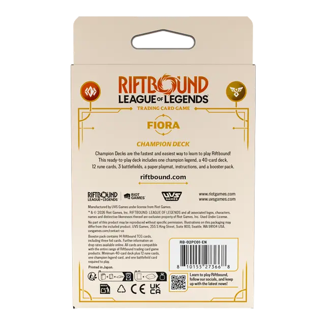 Riftbound League of Legends TCG - Spiritforged Champion Deck: Fiora 2