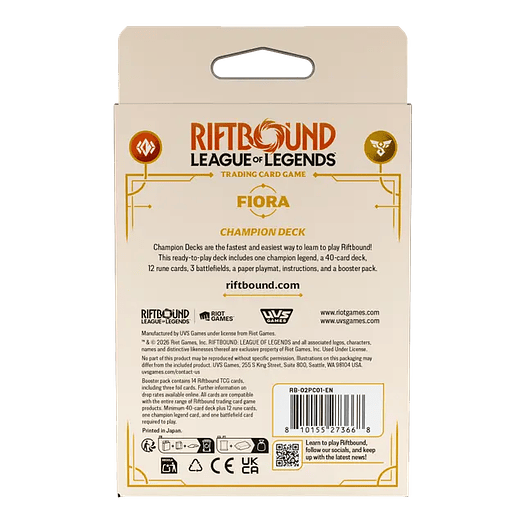 Riftbound League of Legends TCG - Spiritforged Champion Deck: Fiora 2