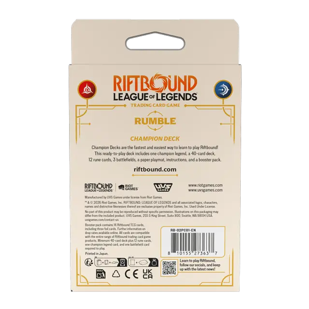 Riftbound League of Legends TCG - Spiritforged Champion Deck: Rumble 2