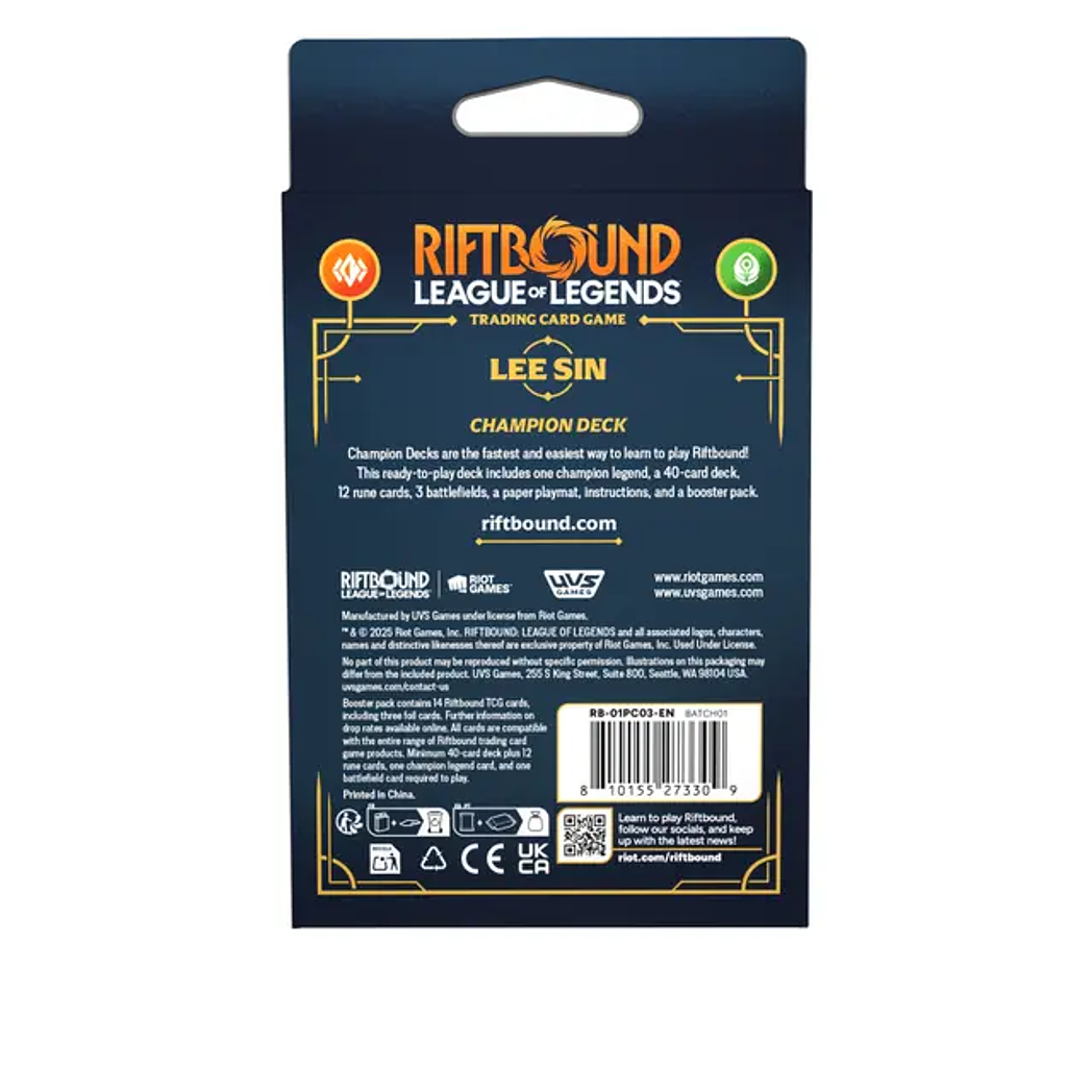 Riftbound League of Legends TCG - Origins Champion Deck: Lee Sin 2