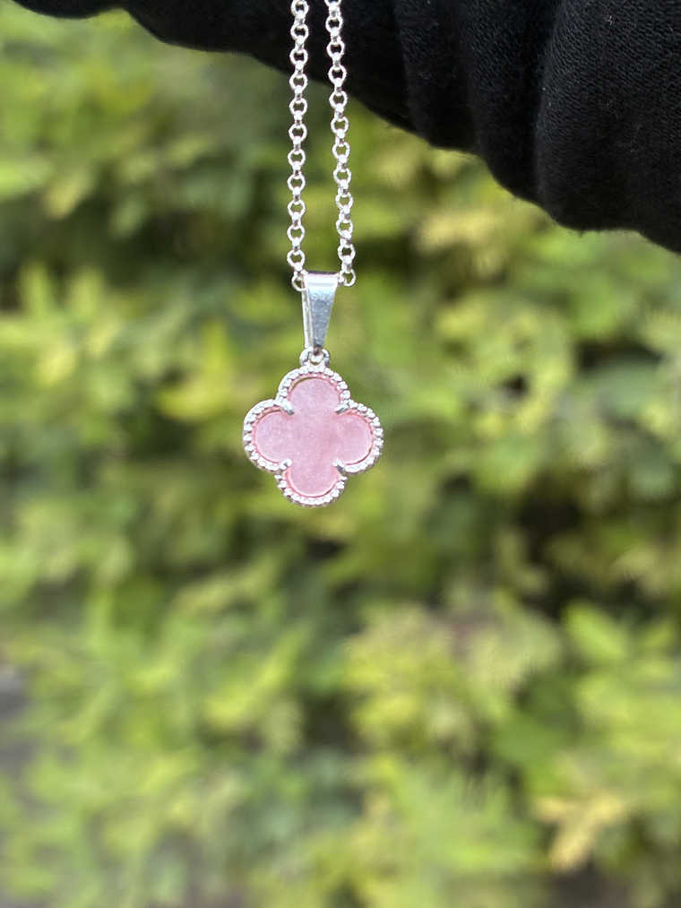 Collar tipo Van Cleef rosa palo  1