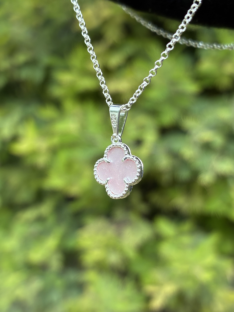 Collar tipo Van Cleef rosa palo  2