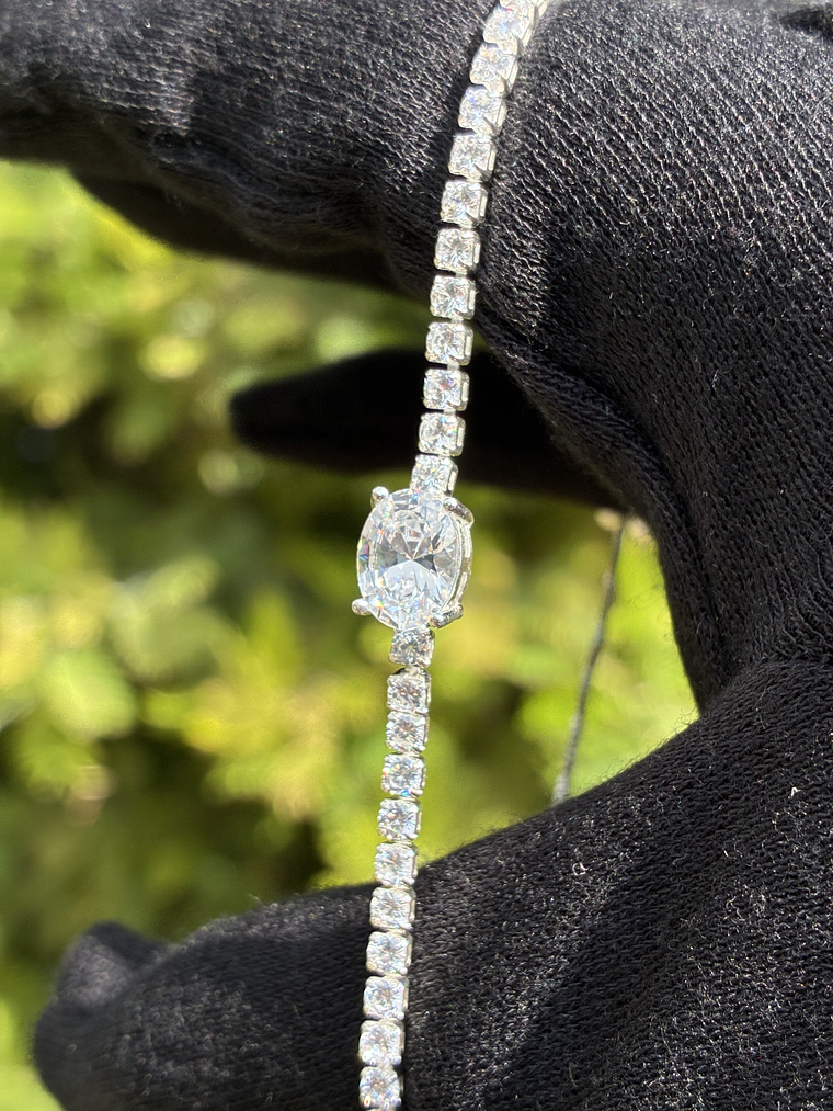 Pulsera Tennis con piedra central  1