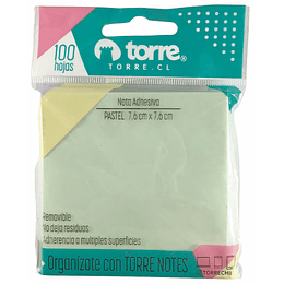 Blister Torre Notes Verde Pastel 7,6x7,6cm