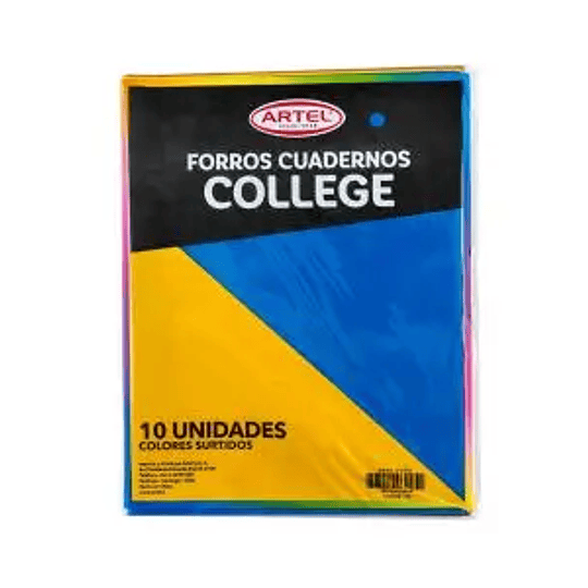 Bolsa 10 Forros Cuaderno College Colores Artel