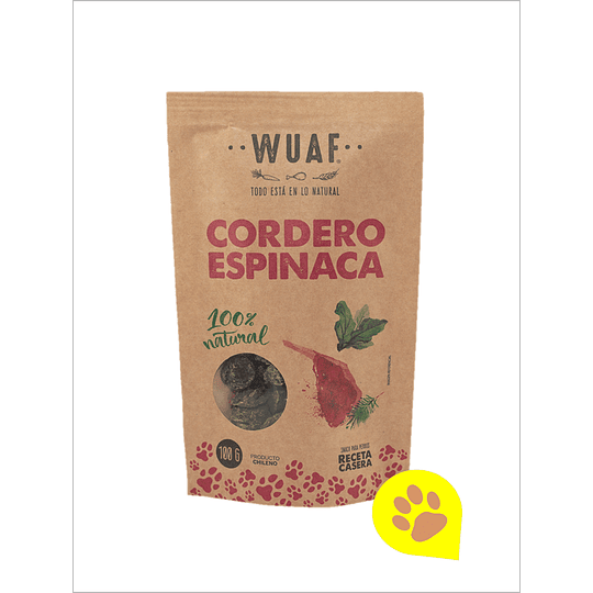 Wuaf Snack Cordero Espinaca 100 Gr