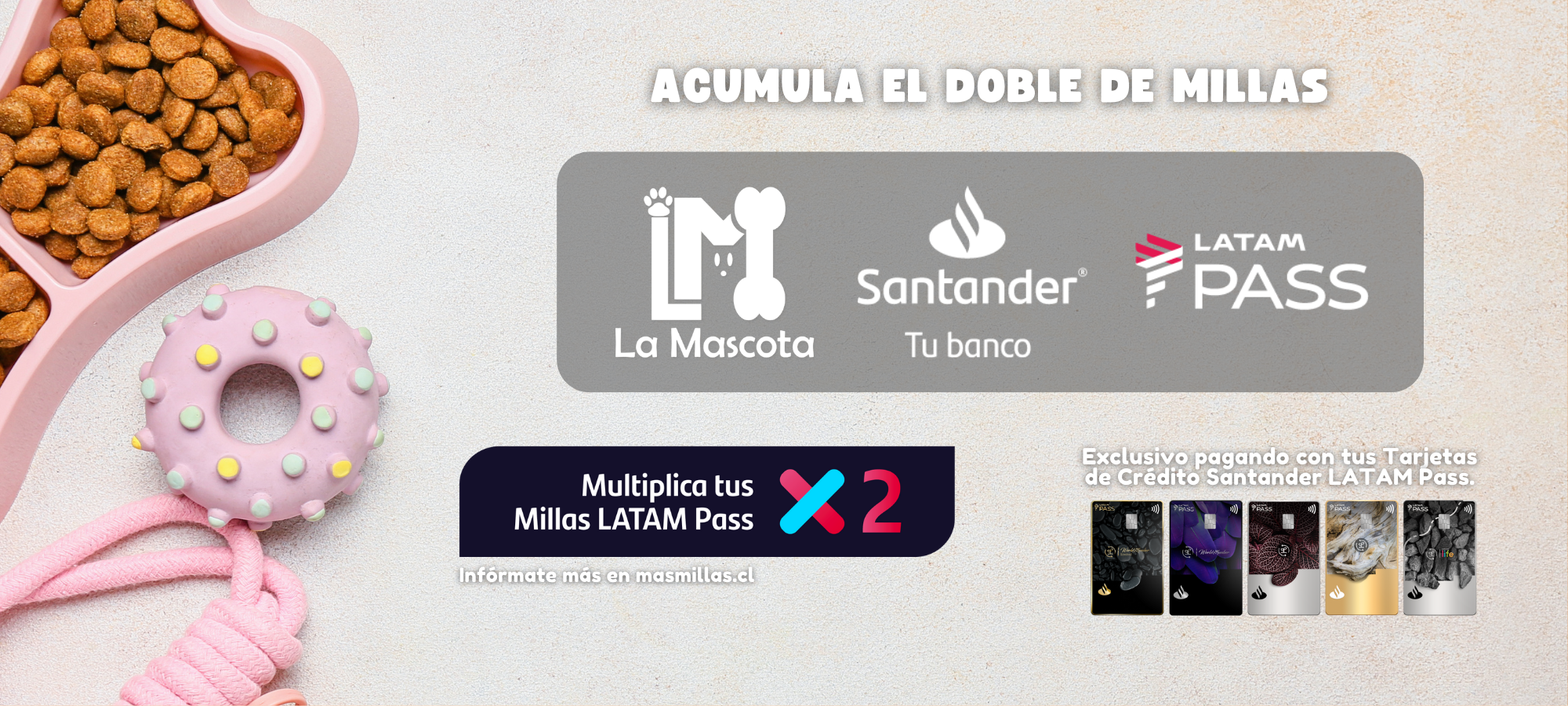 Multiplica tus millas LATAM Santander - La Mascota