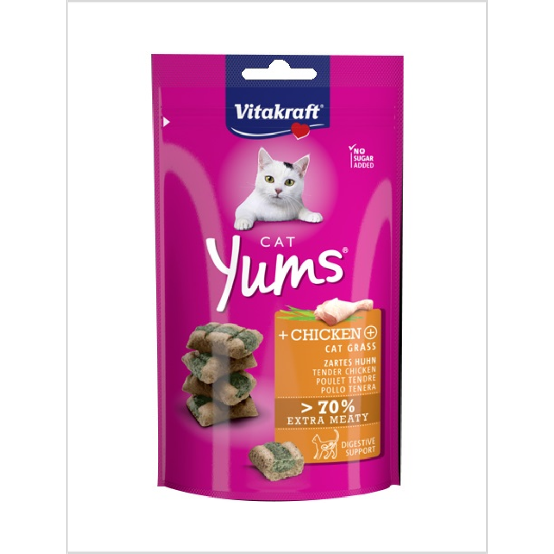 Vitakraft Cat Yums Chicken Catgrass 40 g 1