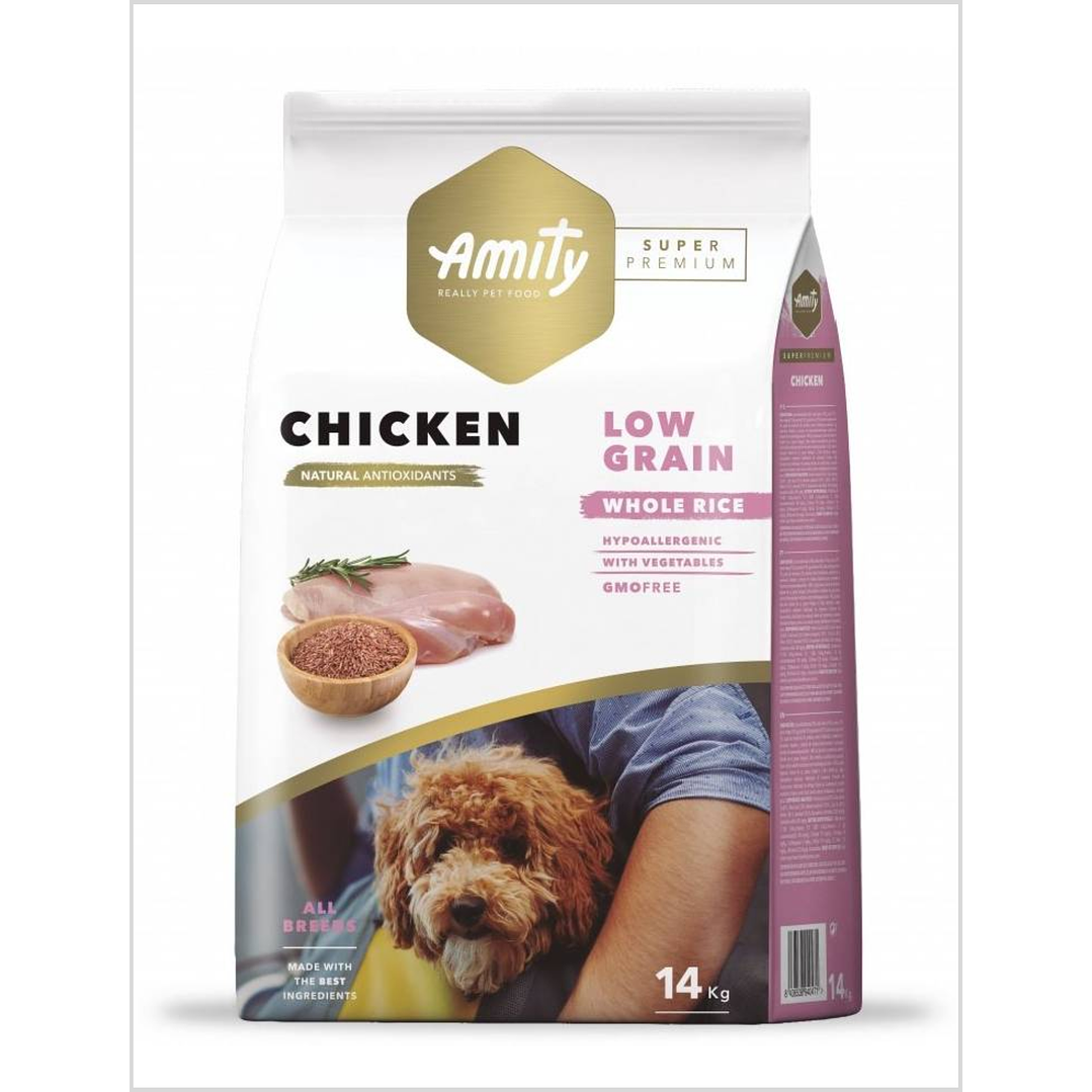 Amity Low Grain Chicken Adulto 14 Kg 1