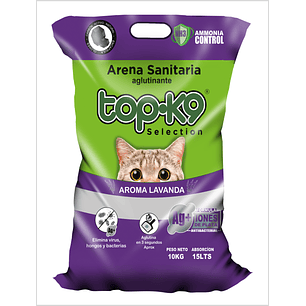 IONES DE PLATA - Arena Aglutinante TOP K9 con Aroma Lavanda 10 Kg