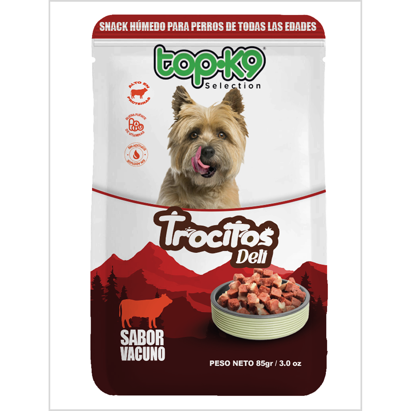 Topk9 Trocitos Deli Vacuno 85 g