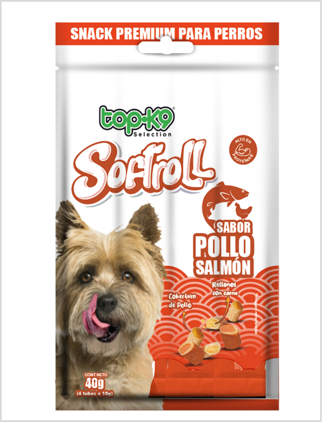 Topk9 Softroll Pollo Salmon 40 g