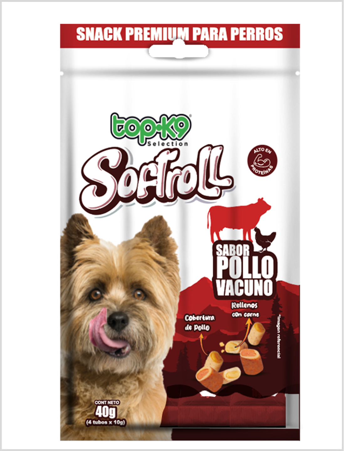 Topk9 Softroll Pollo Vacuno 40 g