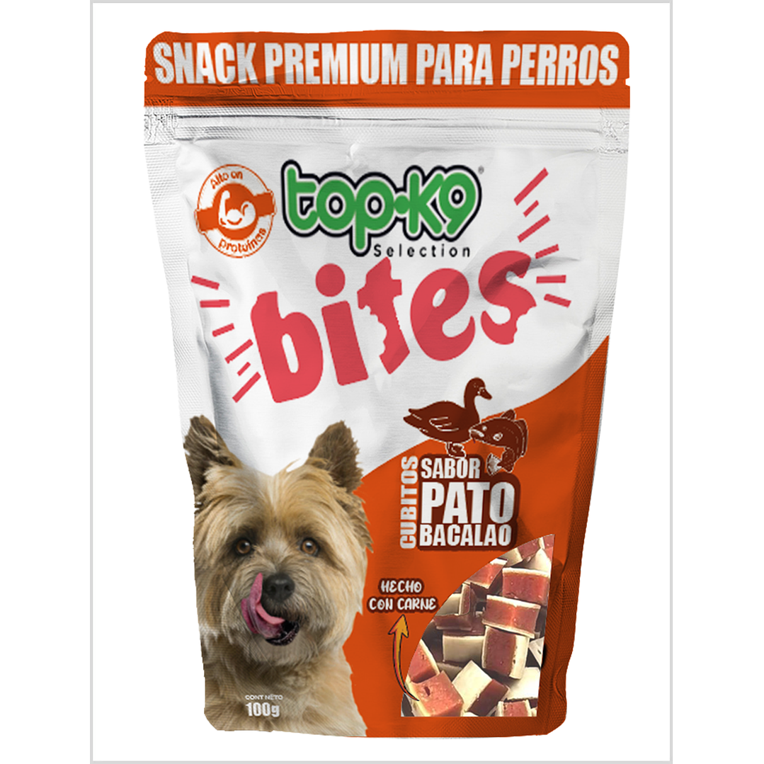 Topk9 Bite Cubitos Pato Bacalao 100 g 1