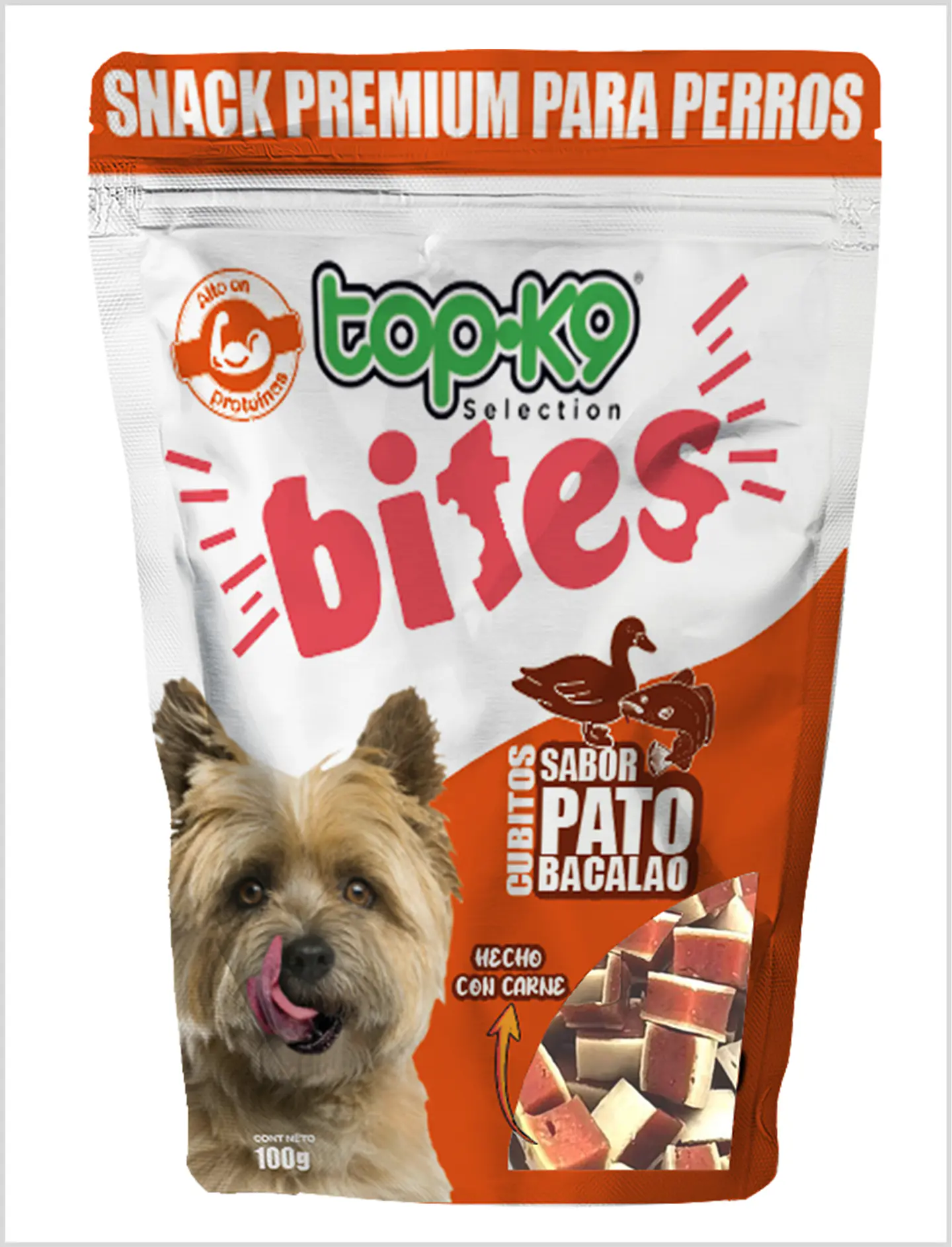Topk9 Bite Cubitos Pato Bacalao 100 g 1