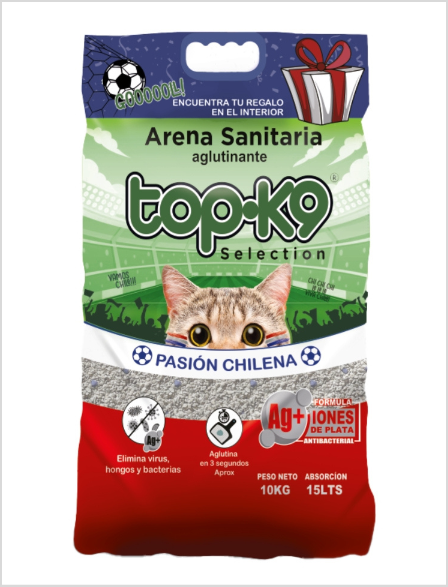 Arena Aglutinante TOP K9 Pasión Chilena 10 Kg