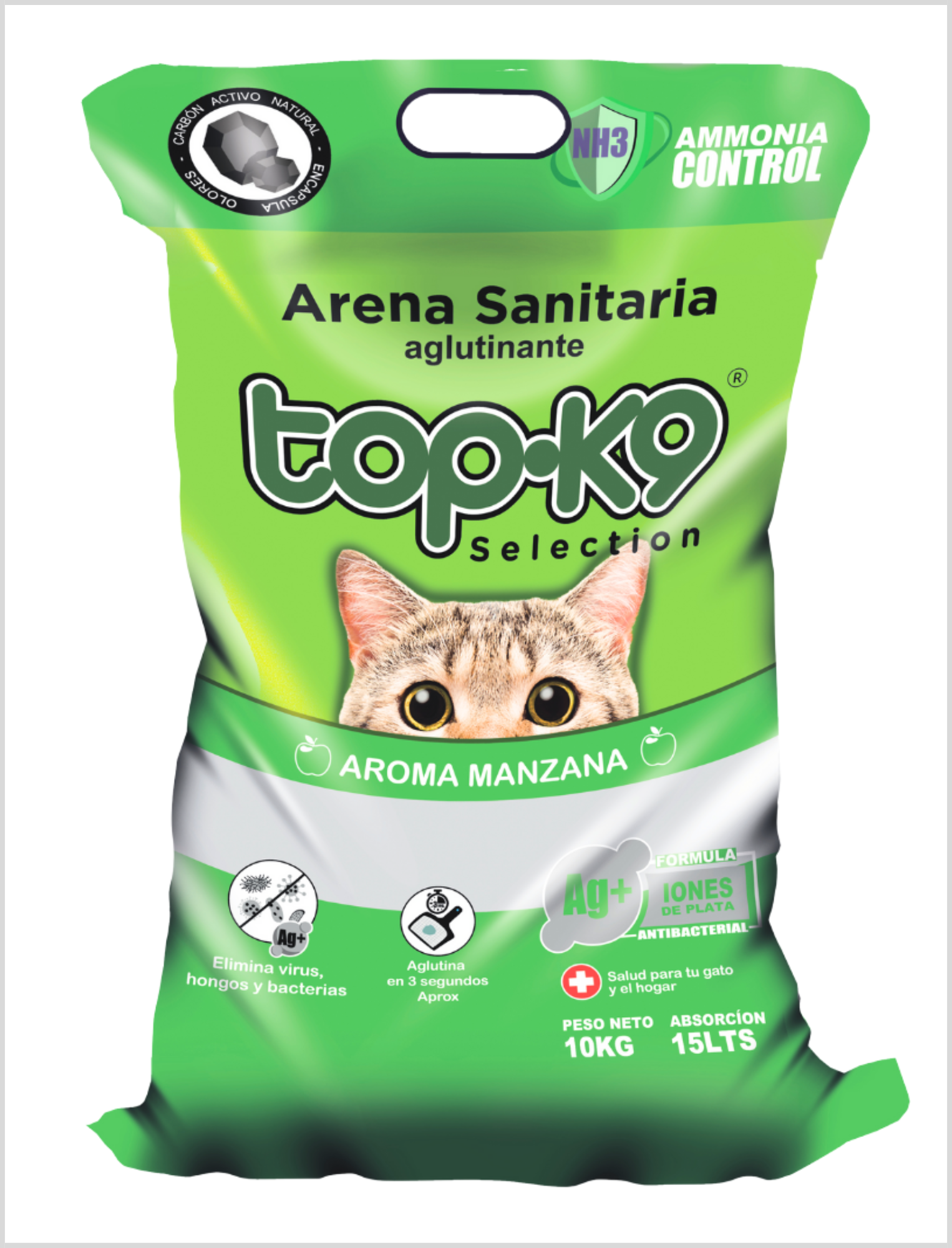 Arena Aglutinante TOP K9 Aroma Manzana 10 Kg