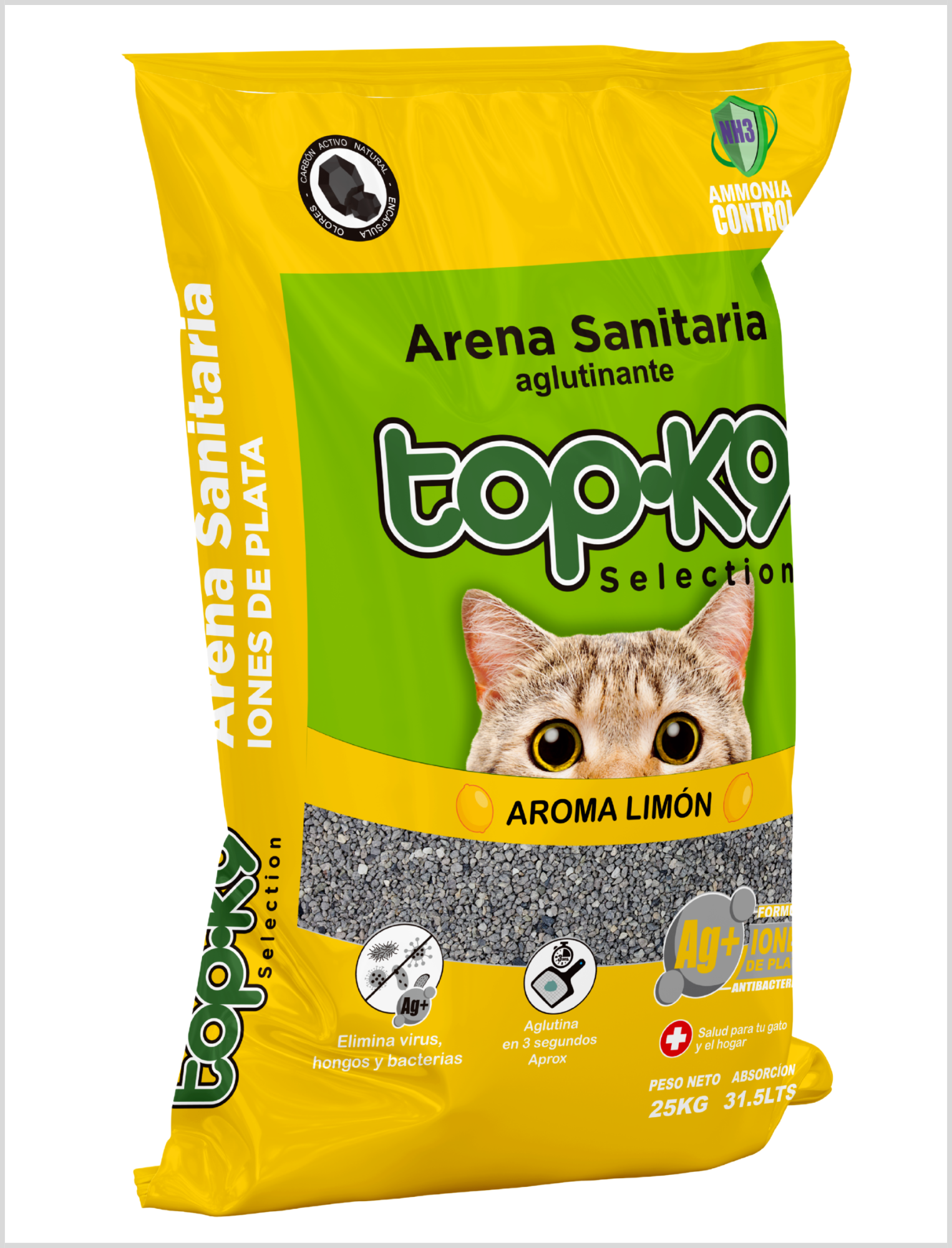 Arena Aglutinante TOP K9 Aroma Limon 25 Kg