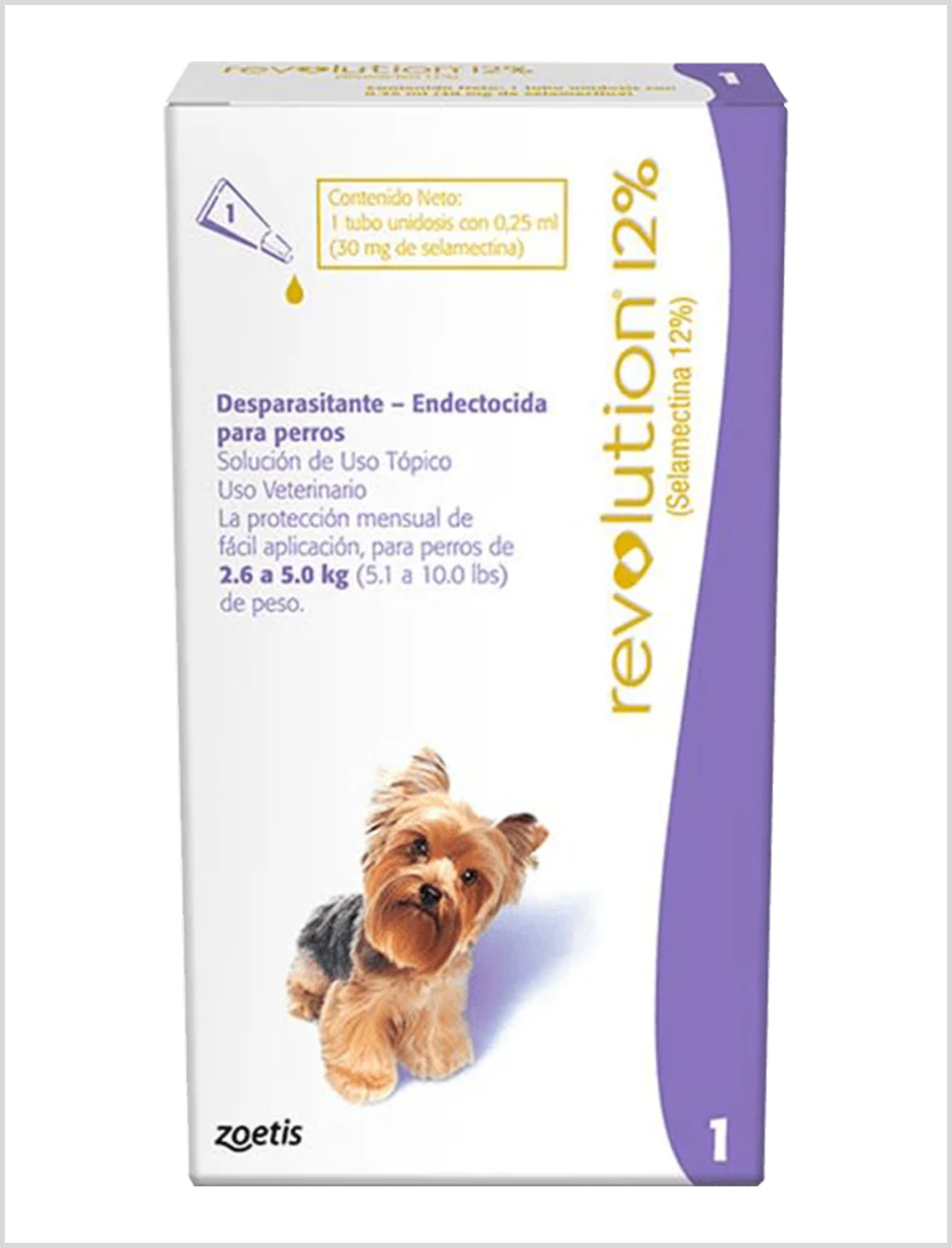 Antiparasitario Revolution 12% para Perros de 2,6 a 5 Kg