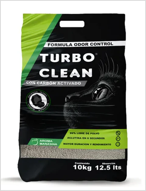 Arena Turbo Clean Carbon Activado Manzana 10 Kg