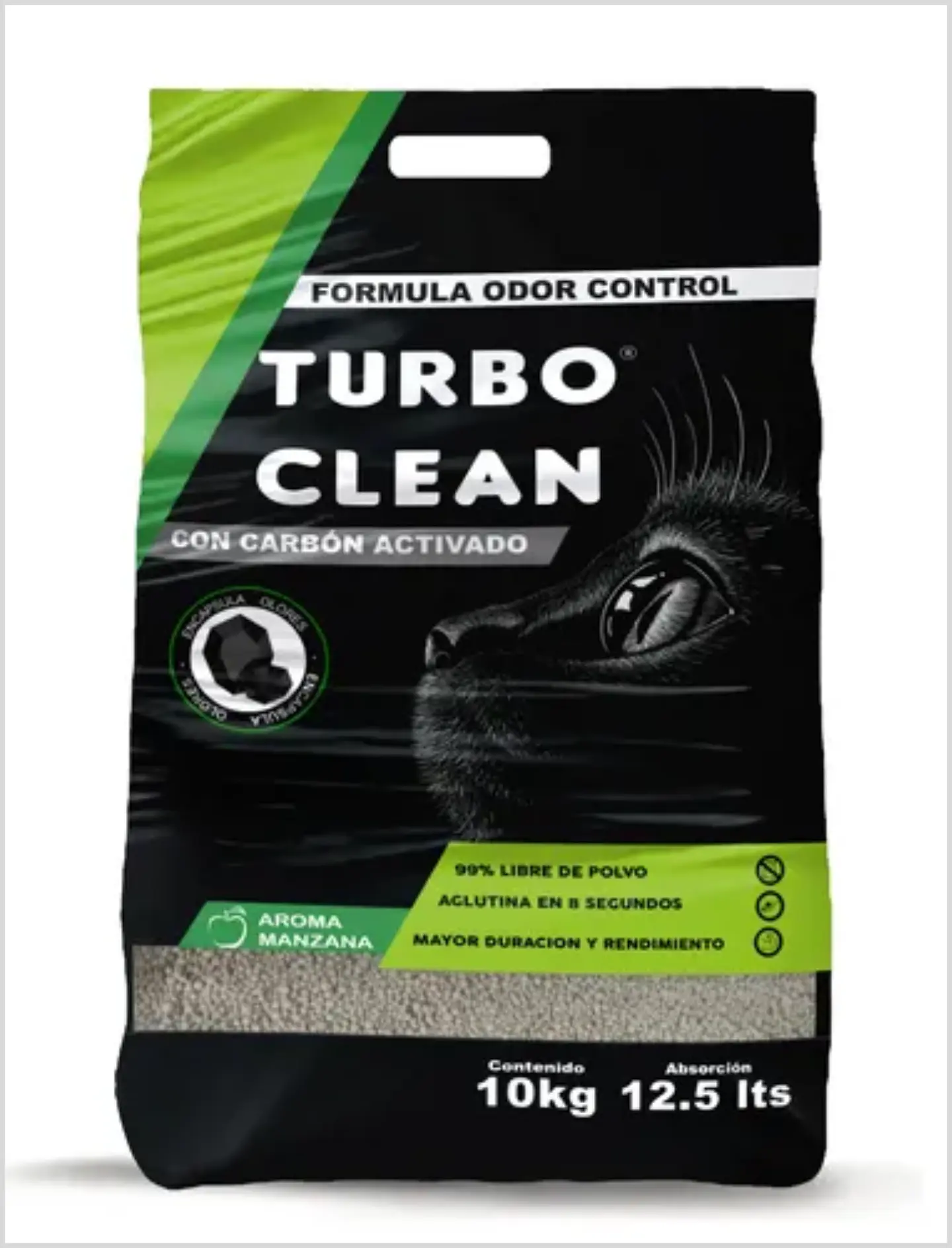 Arena Turbo Clean Carbon Activado Manzana 10 Kg 1