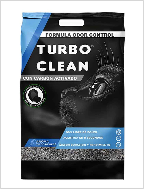 Arena Turbo Clean Carbon Activado Talco Bebe 10 Kg
