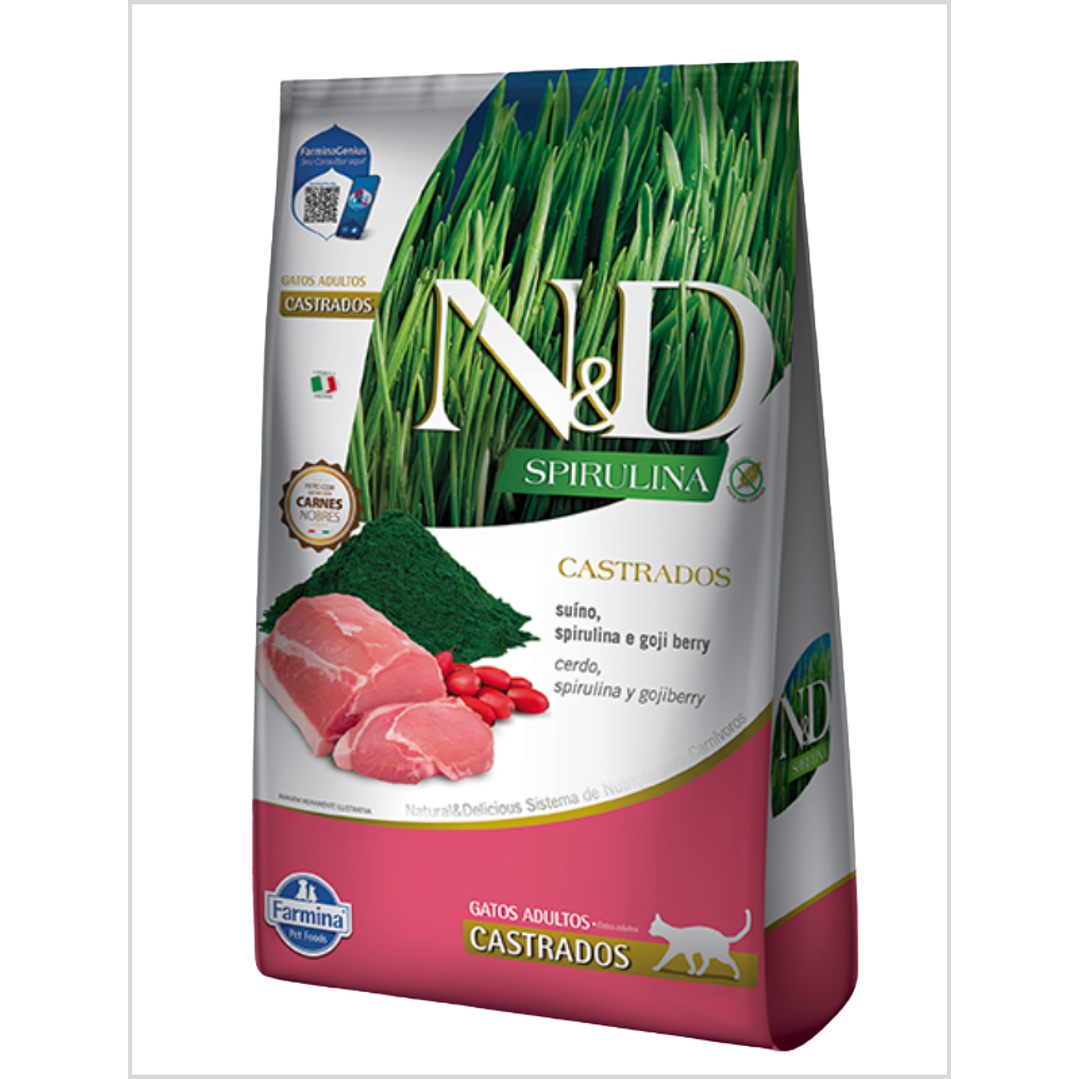 N&D Espirulina Feline Adult Castrado Cerdo 1