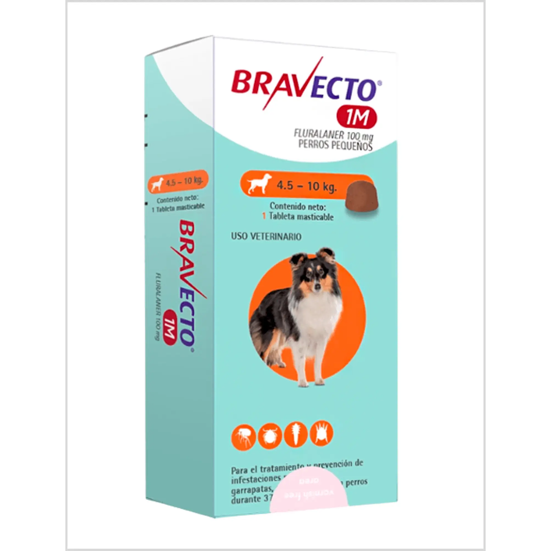 Bravecto 100 mg - 4,5 a 10 Kg - Raza Pequeña 1