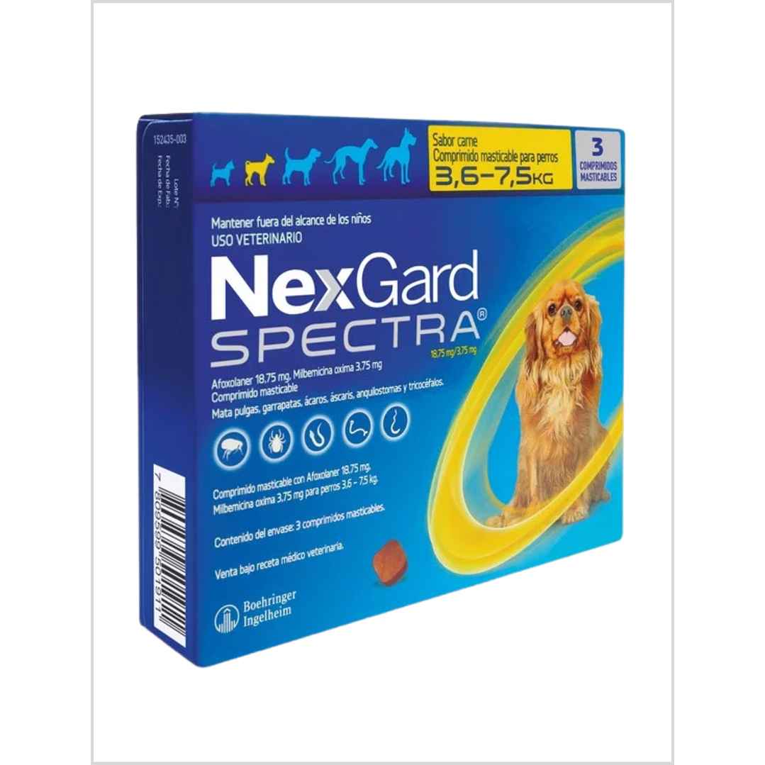 Nexgard Spectra 7,6 a 15 Kg - 3 Comprimidos Masticables 1