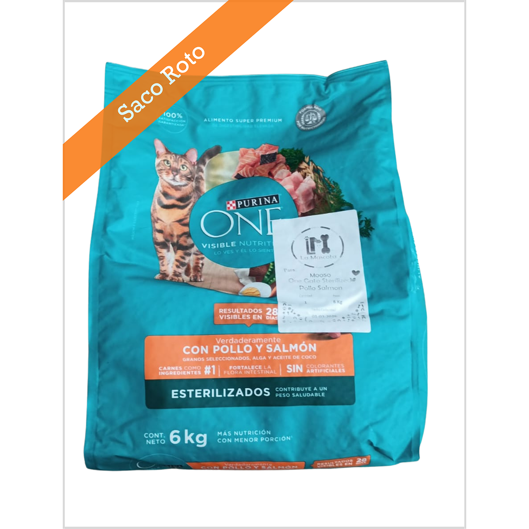Purina One Gato Esterilizado Salmon 6 Kg 1