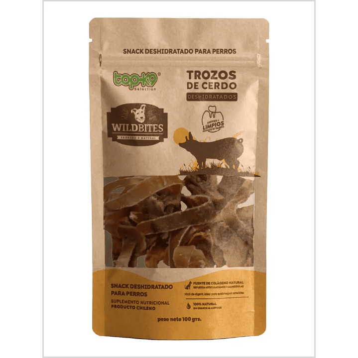 Top-K9 Wild Bites Trozos Oreja Cerdo - 100 g 1