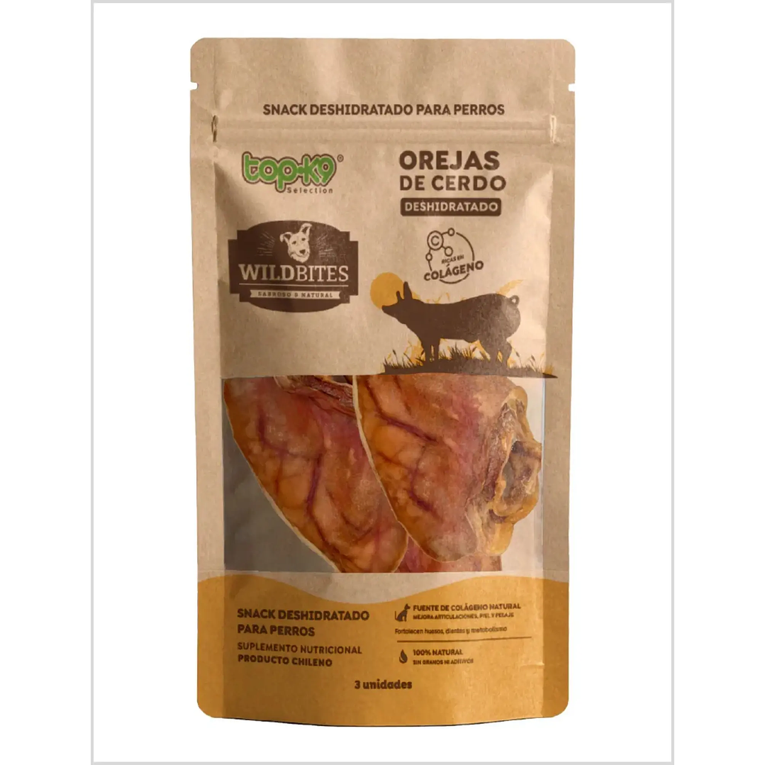 Top-K9 Wild Bites Oreja Cerdo - 3 Un 1