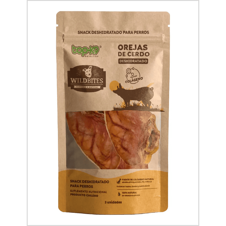 Top-K9 Wild Bites Oreja Cerdo - 3 Un 1