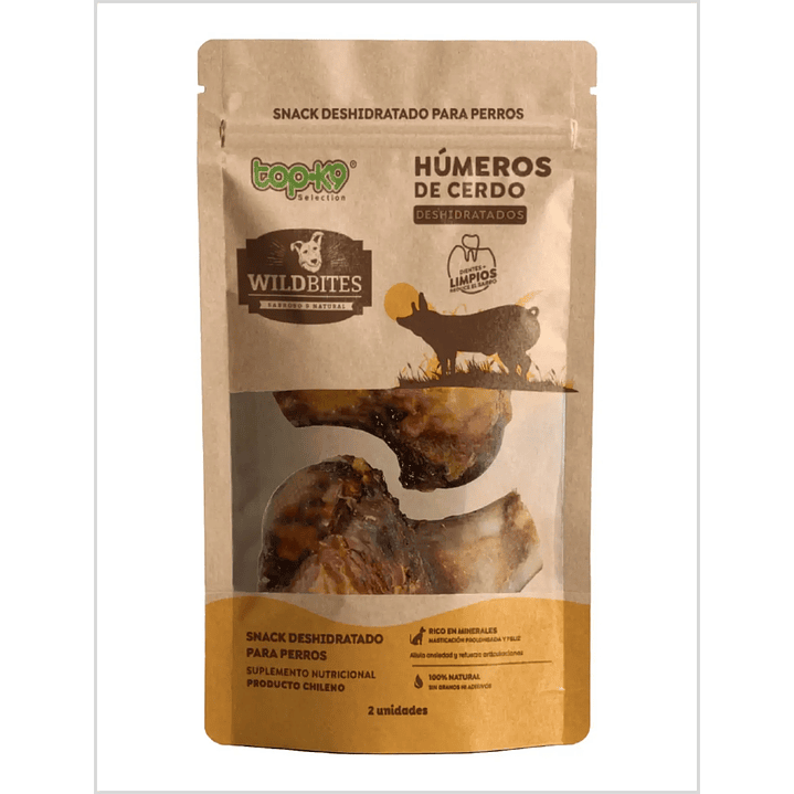 Top-K9 Wild Bites Humeros de Cerdo - 2 Un 1