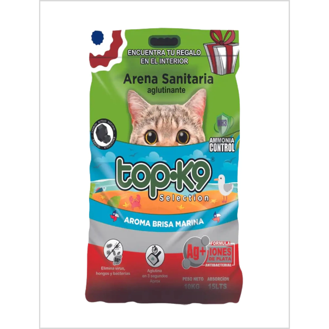 Arena Aglutinante TOP K9 Aroma Brisa Marina 10 Kg 1