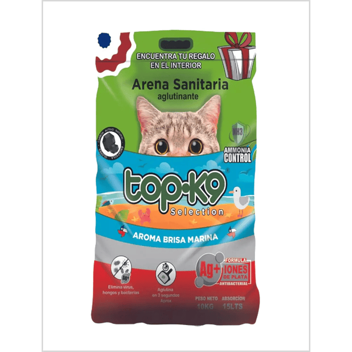 Arena Aglutinante TOP K9 Aroma Brisa Marina 10 Kg 1