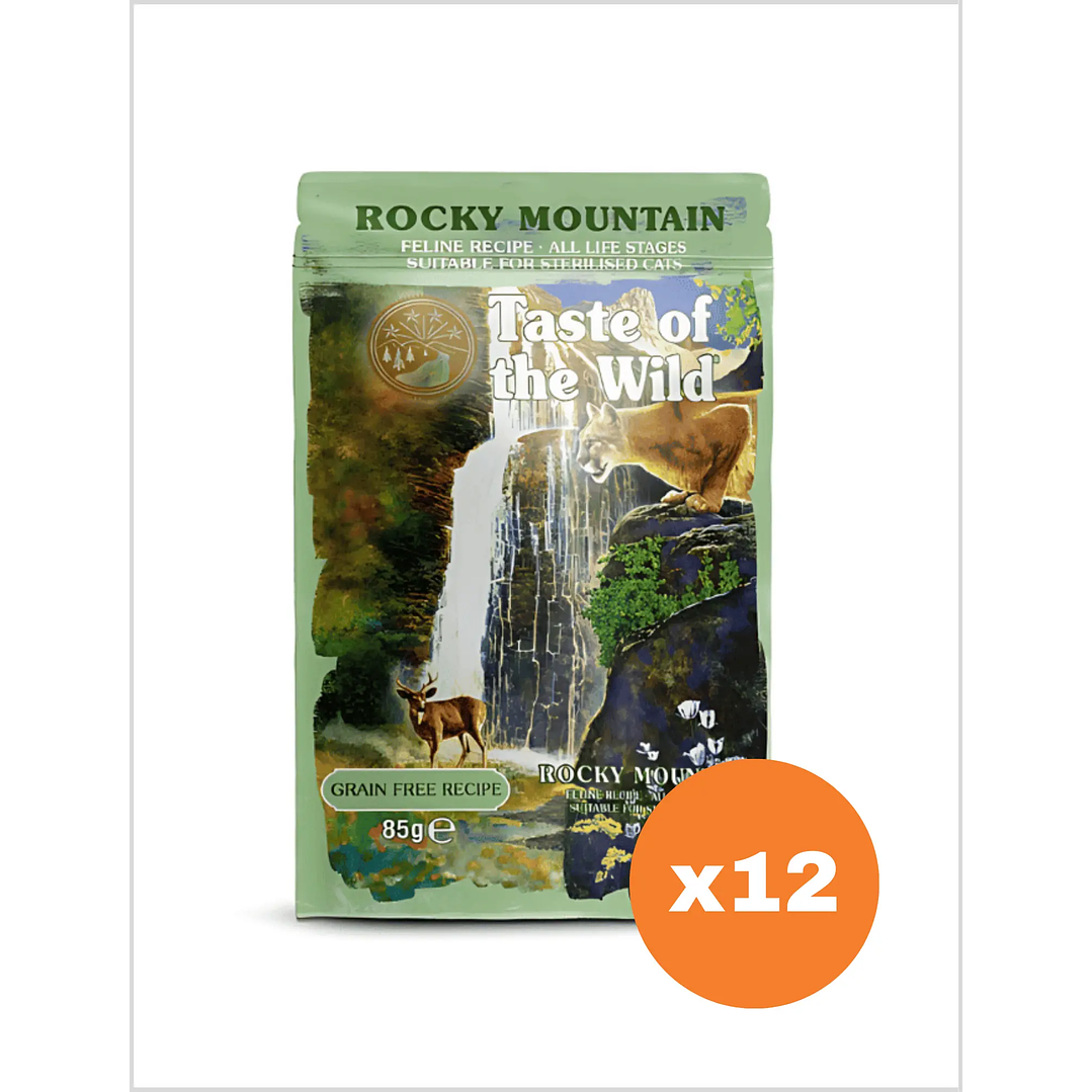 Taste of the Wild Pouch Gato Rocky Mountain 85 g - Pack x12 1