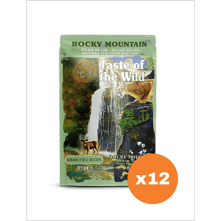 Taste of the Wild Pouch Gato Rocky Mountain 85 g - Pack x12 1