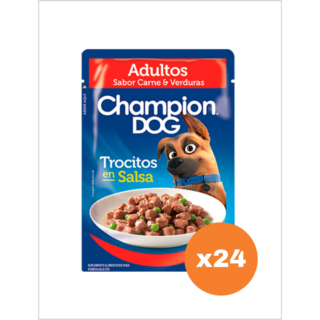 Champion Dog Sachet Trocitos Carne 100 g - Pack x24 1