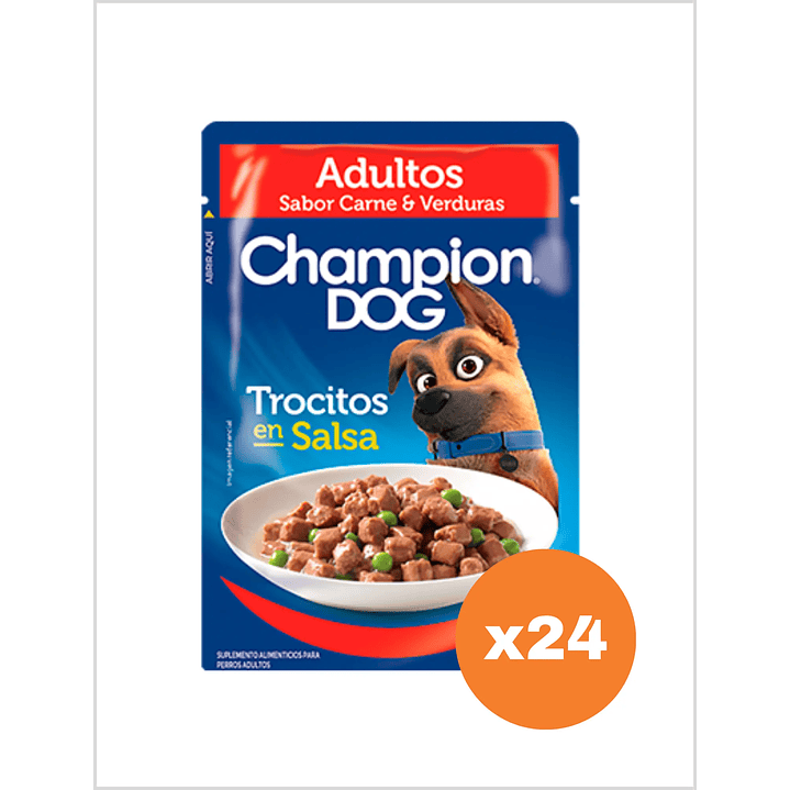 Champion Dog Sachet Trocitos Carne 100 g - Pack x24 1