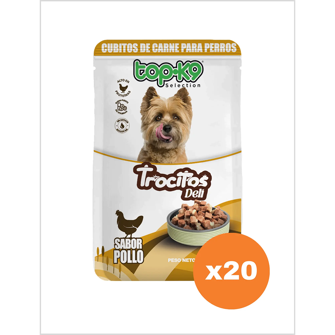 Topk9 Trocitos Deli Pollo 85 g - Pack x20 1