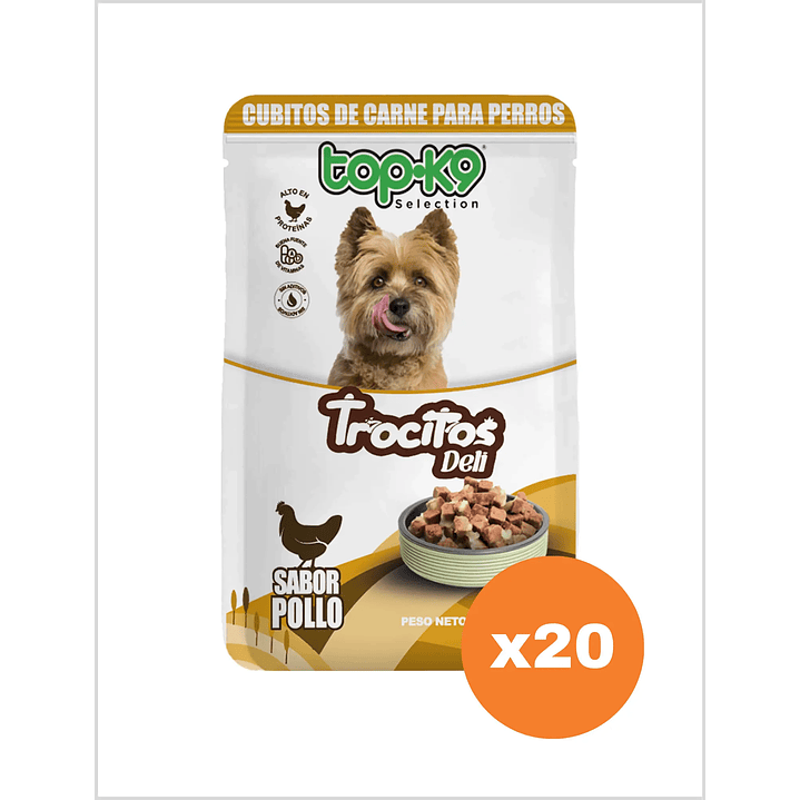 Topk9 Trocitos Deli Pollo 85 g - Pack x20 1