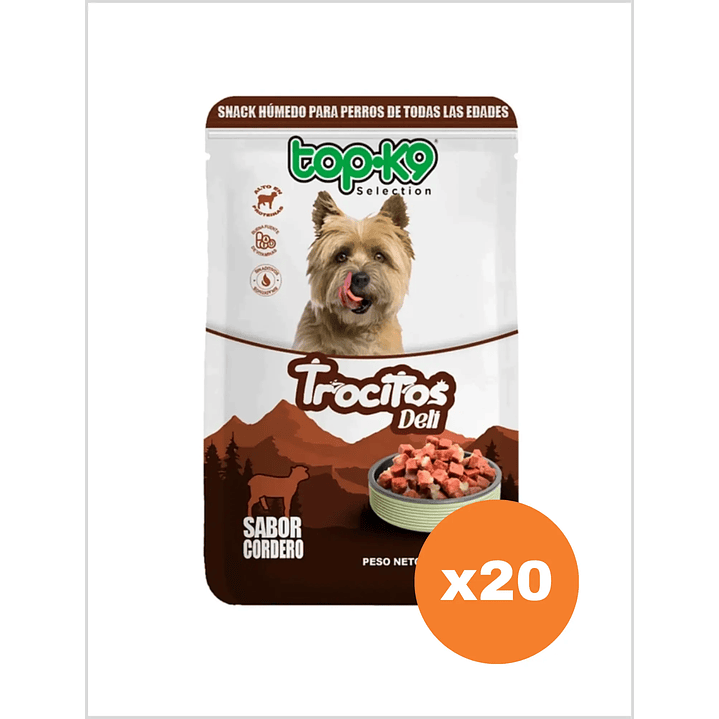 Topk9 Trocitos Deli Cordero 85 g - Pack x20 1