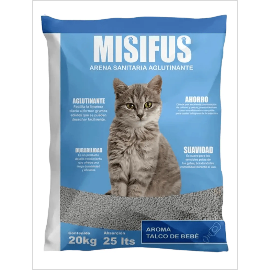 Arena Aglutinante Misifus Aroma Talco Bebe 1