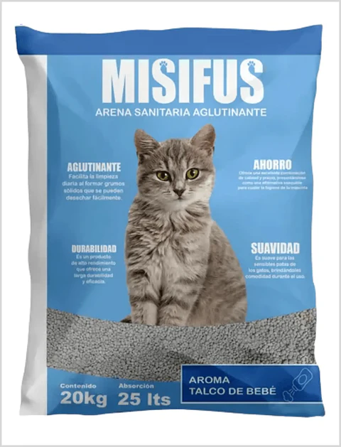 Arena Aglutinante Misifus Aroma Talco Bebe