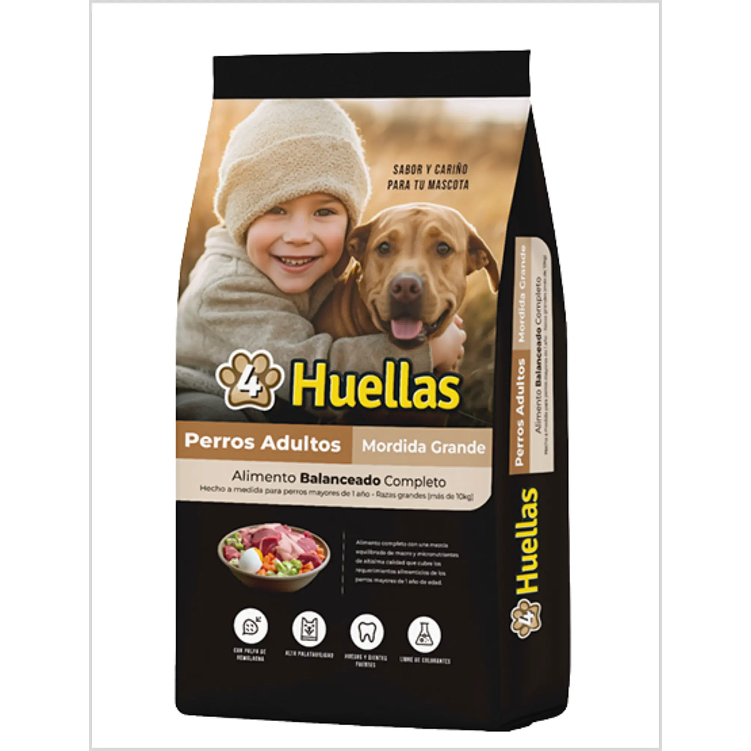 4 Huellas Perro Adulto Mordida Grande 20 Kg 1