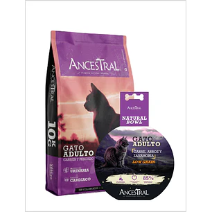 Pack Ancestral Gato Adulto 10 Kg + Ancestral Natural Bowl Gato 300 gr