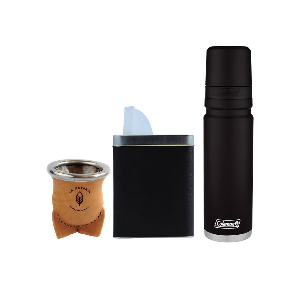 Kit inicio Pro mate vaqueta, yerbero y termo 