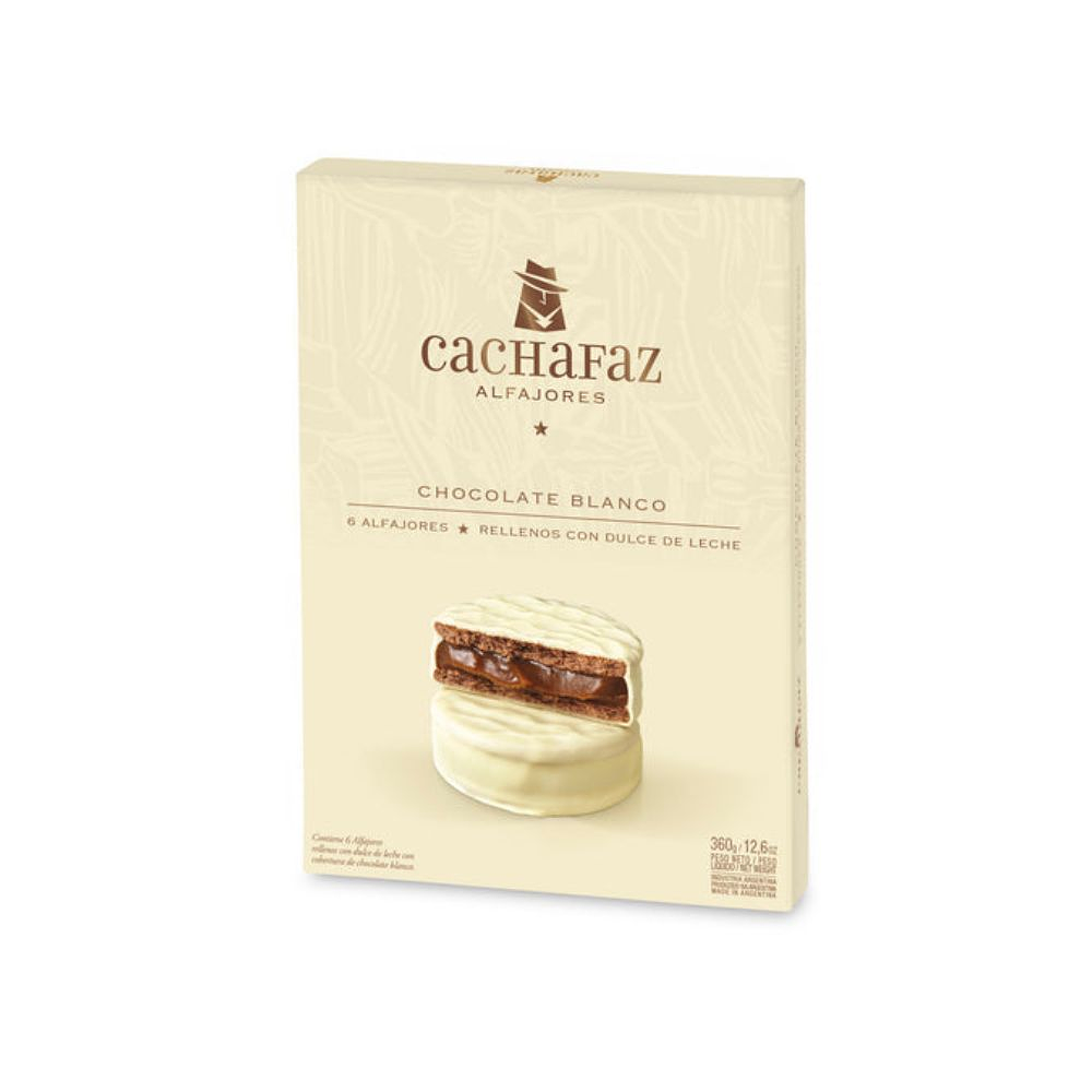 6 Alfajores Argentinos Premium Chocolate Blanco 1